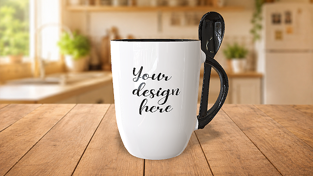 Caneca Curva com Colher