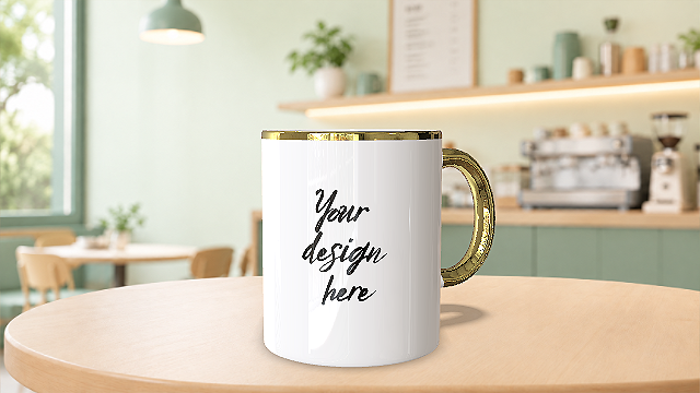 Taza (Borde y Asa Dorados)
