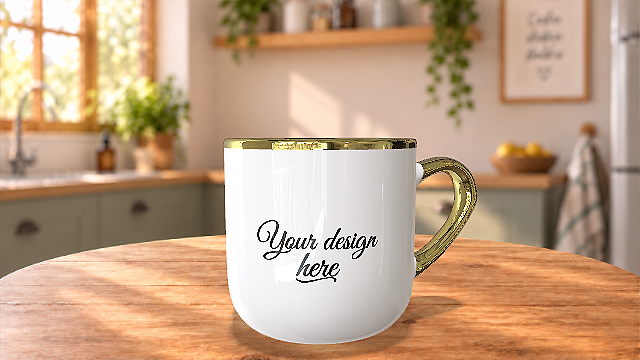 Taza Imperial (asa y borde dorados) - 400ml