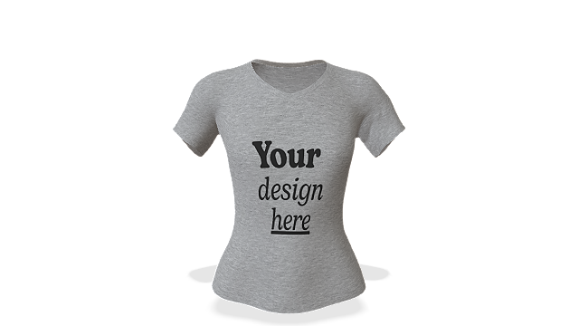 Women's Heather Gray  V-neck T-Shirt